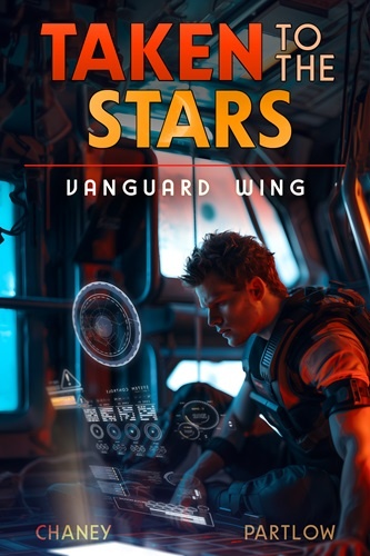 Taken to the Stars 5 cover, man looking at HUD