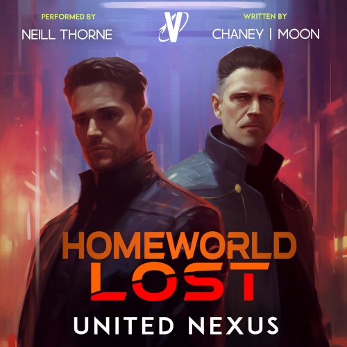 Homeworld Lost 6 United Nexus cover. Two men in leather slick jackets looking at reader, standing in a red corridor.