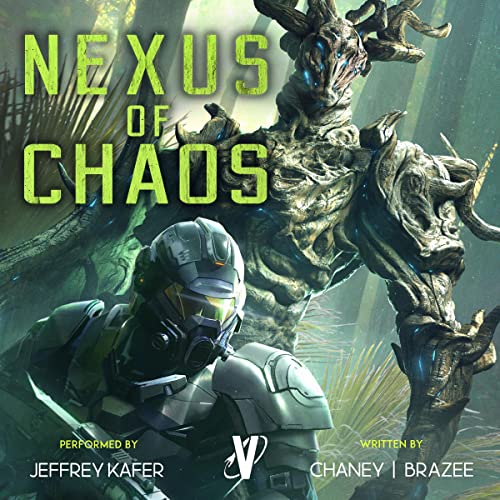 Sentenced to War 12 Nexus of Chaos cover. Uniformed soldier on alert with a horned creature behind them.