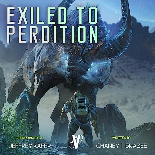 Sentenced to War 13 Exiled to Perdition cover. Soldier facing a giant bull-like creature.