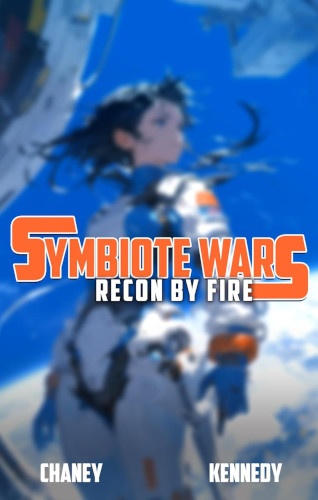 Symbiote Wars 4 Recon by Fire book cover. Woman with black hair in white space suit.